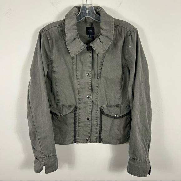 ❤️ GAP Women's Gray Jacket cropped M - Picture 3 of 11